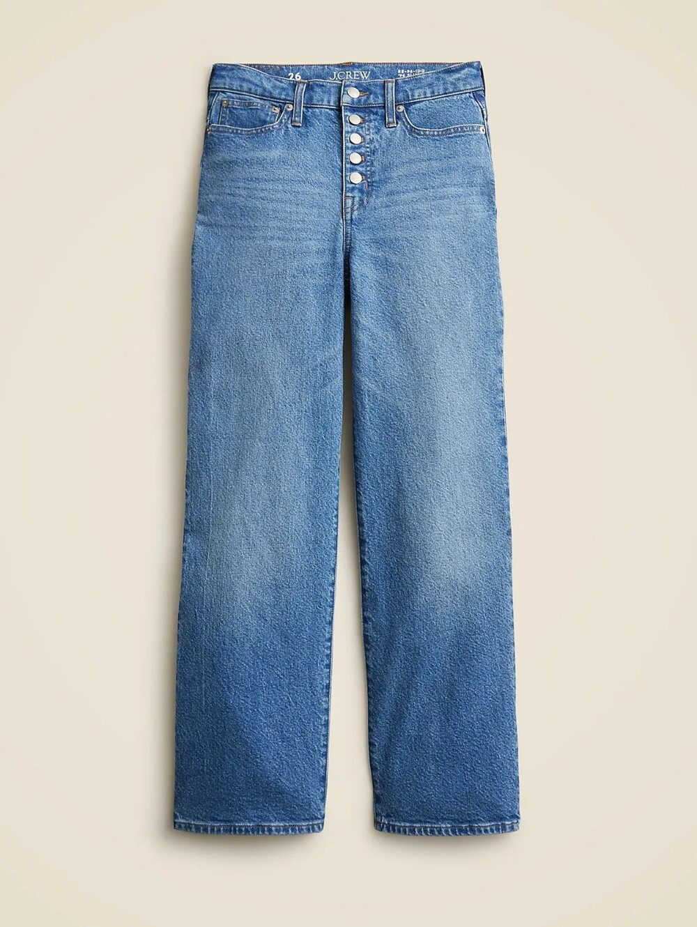J. Crew Slim Wide High Rise Leg Cropped Button-Fly Jeans
